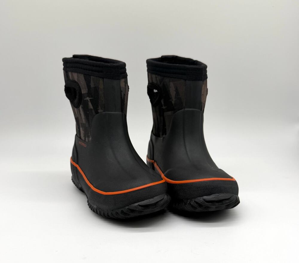 Cat & Jack Kids Waterproof Rain Boots Black Orange Neoprene Size 8 Target